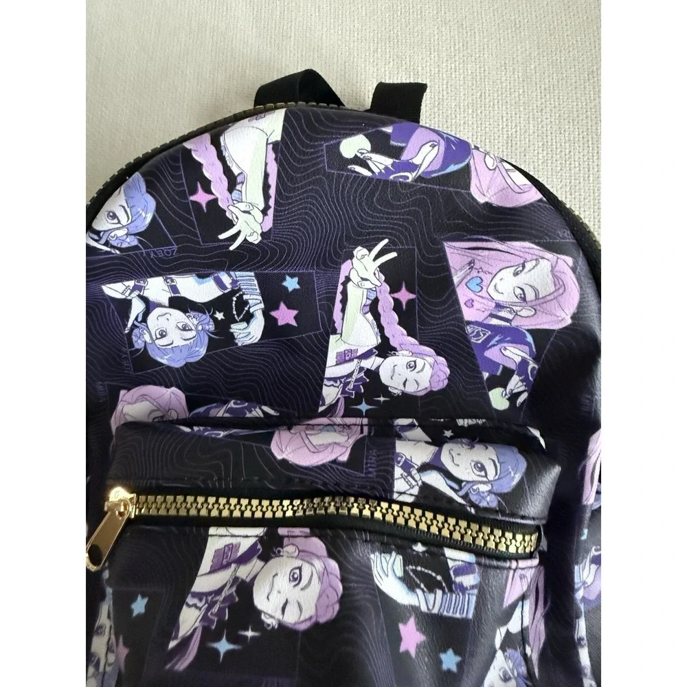 Netflix KPop Demon Hunters Mini Backpack Purple Anime Adjustable Straps